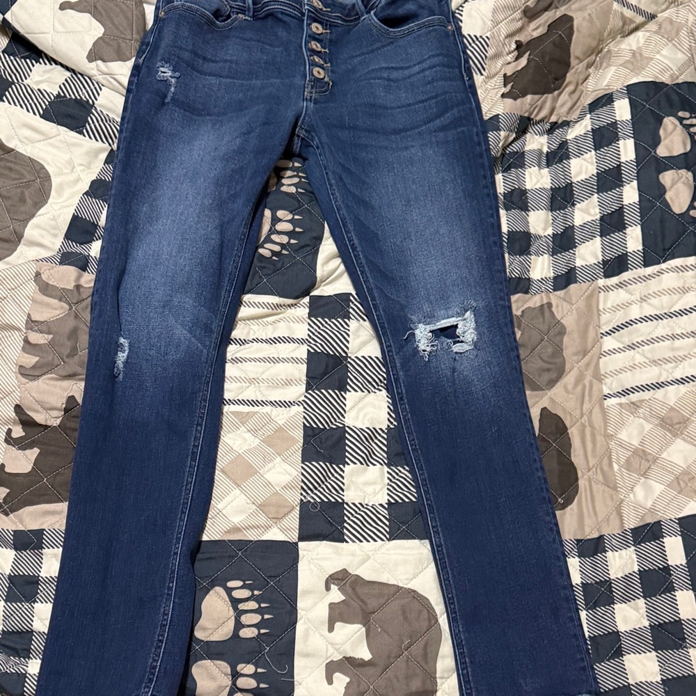 KanCan Dark Blue Distressed Skinny Jeans